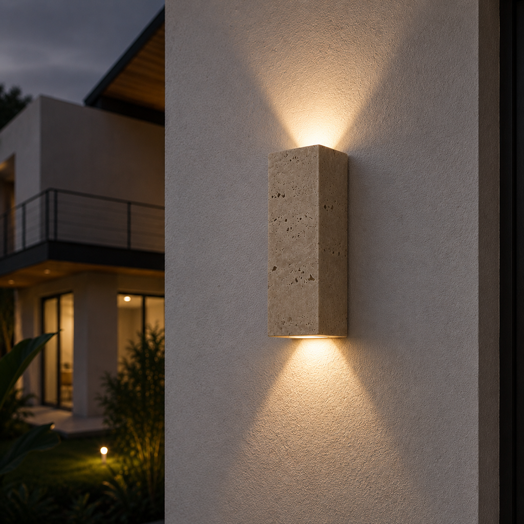 Sahar Travertine Outdoor Wall Lamp