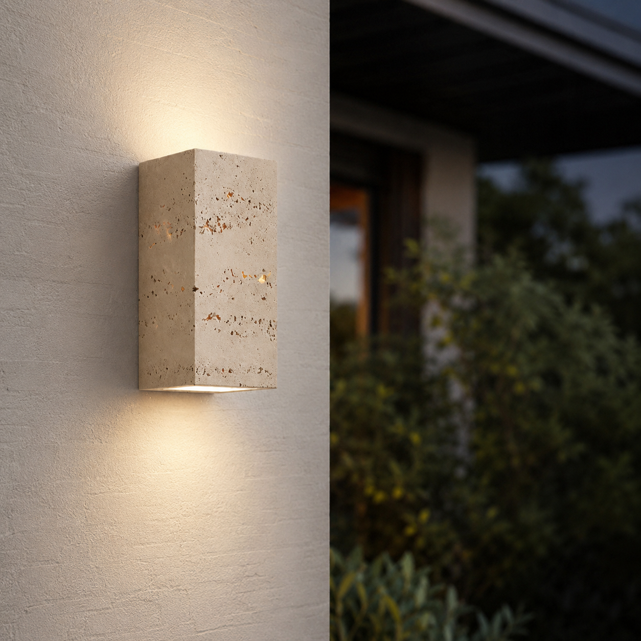 Sahar Travertine Outdoor Wall Lamp