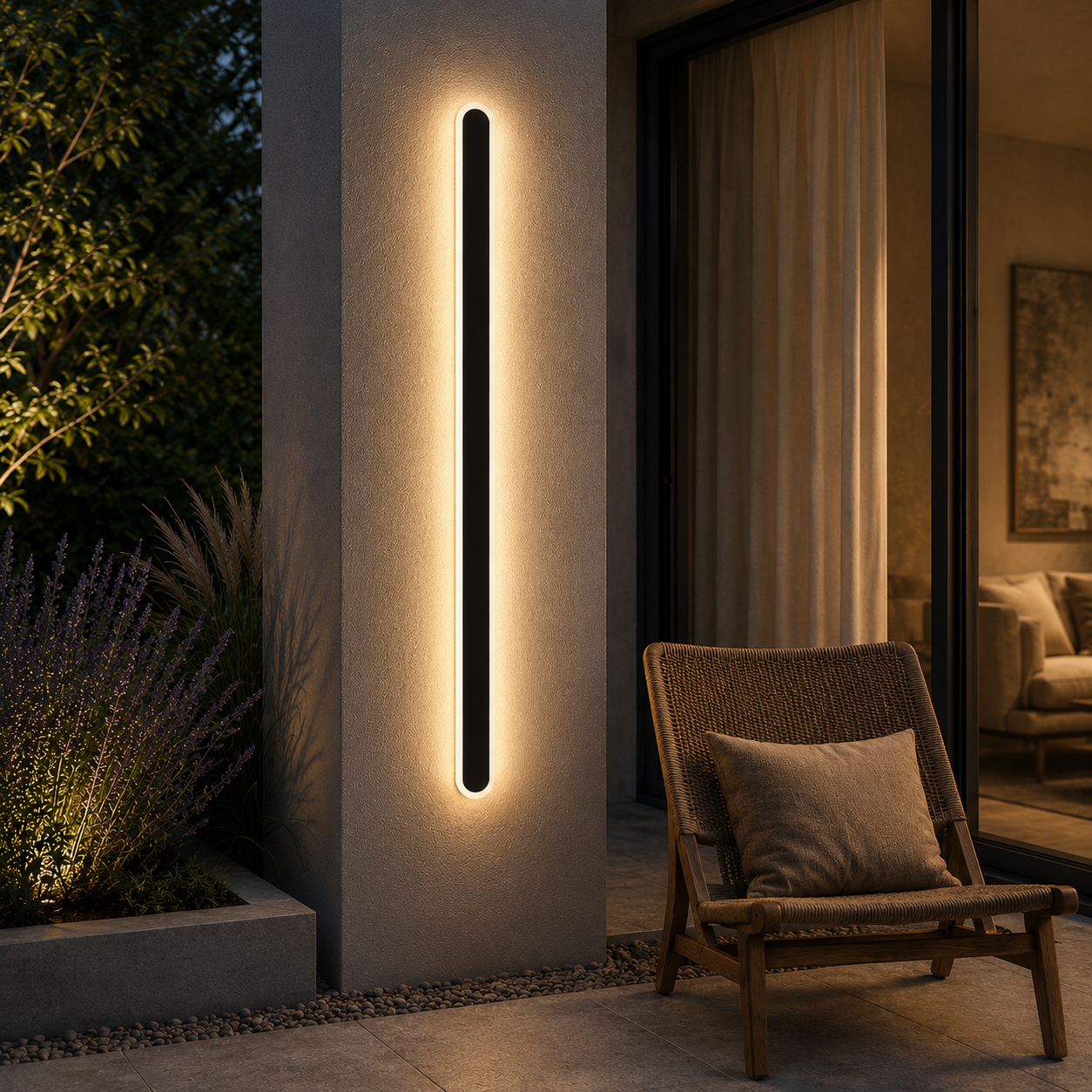 Echo Minimalist Linear Outdoor Wall Light