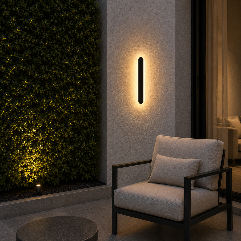 Echo Minimalist Linear Outdoor Wall Light