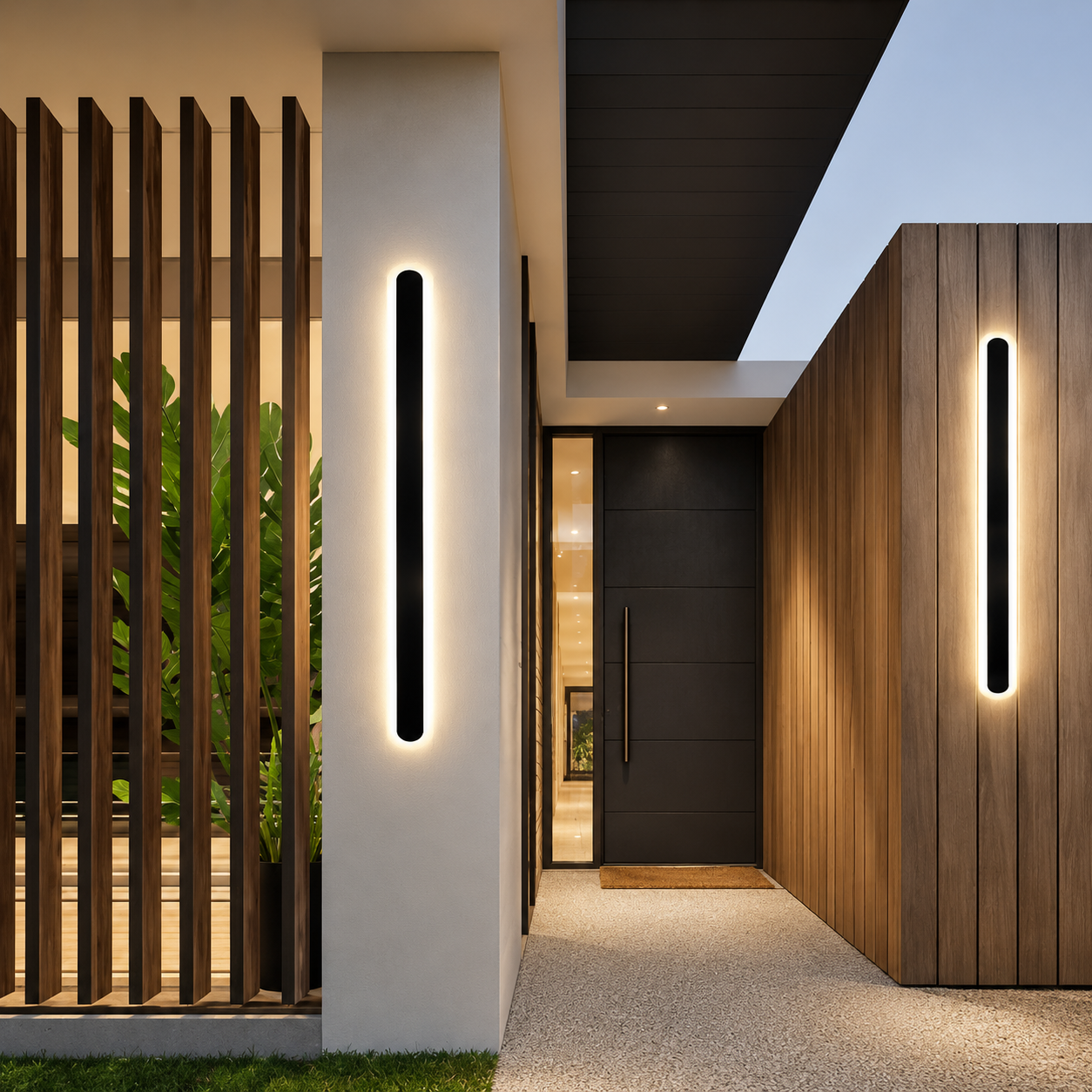 Echo Minimalist Linear Outdoor Wall Light