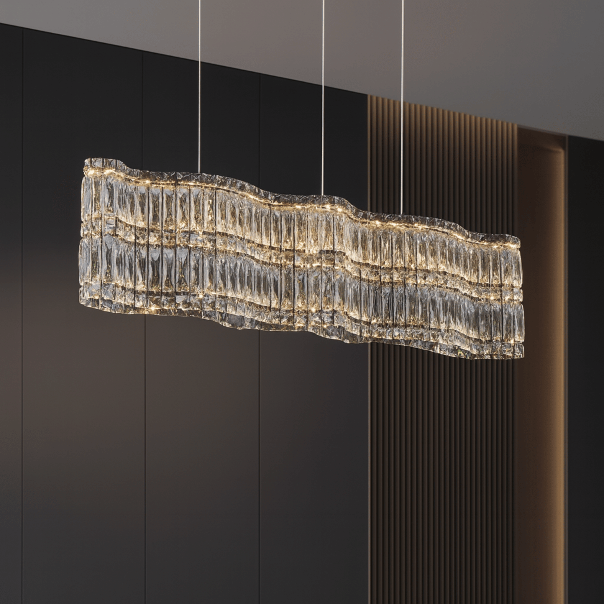 Maui Crystal Wave Chandelier