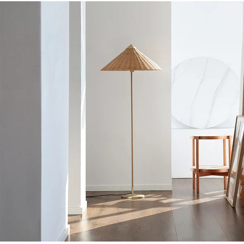 Ashen Rattan Floor Lamp