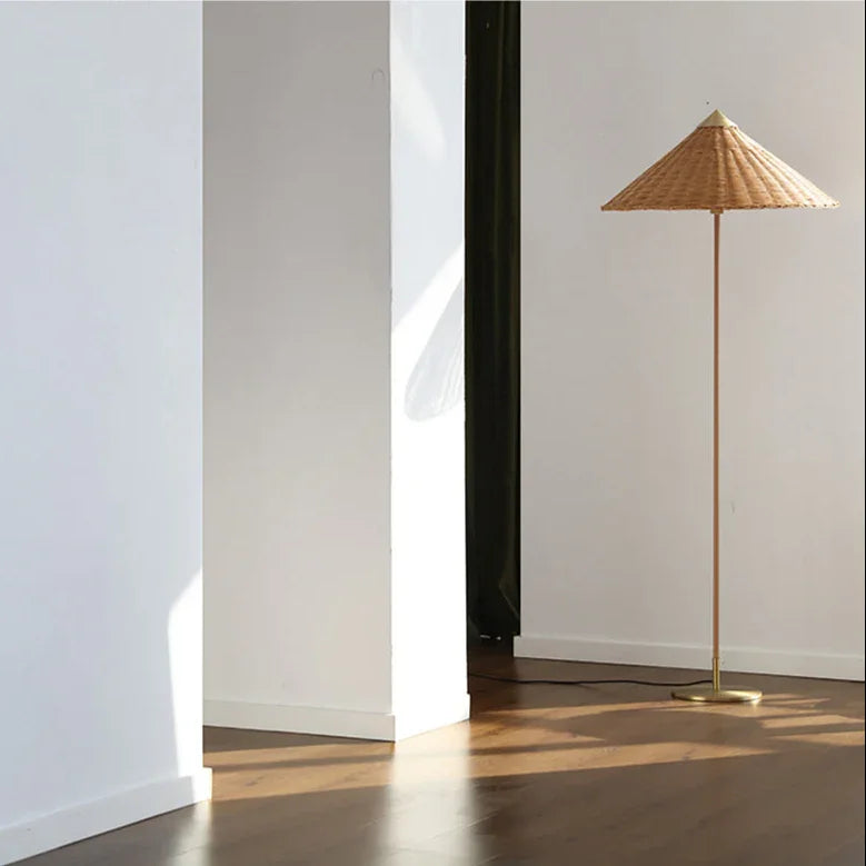 Ashen Rattan Floor Lamp