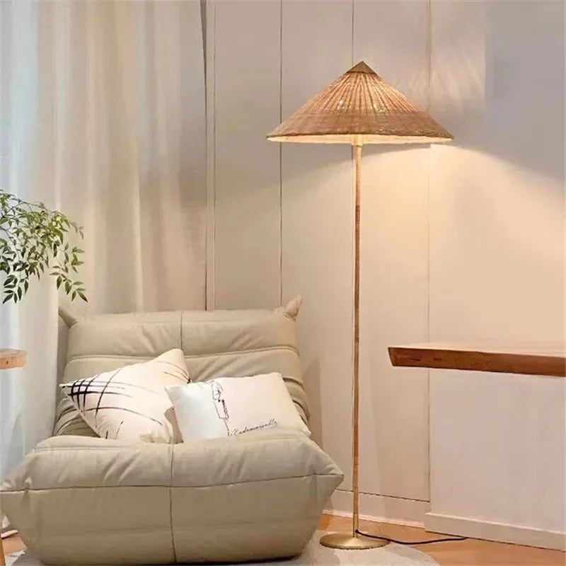 Ashen Rattan Floor Lamp