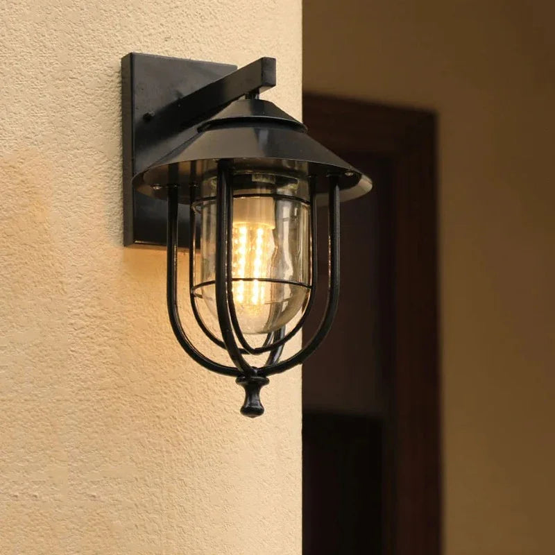 Cala Iron | Glass Outdoor Wall Light