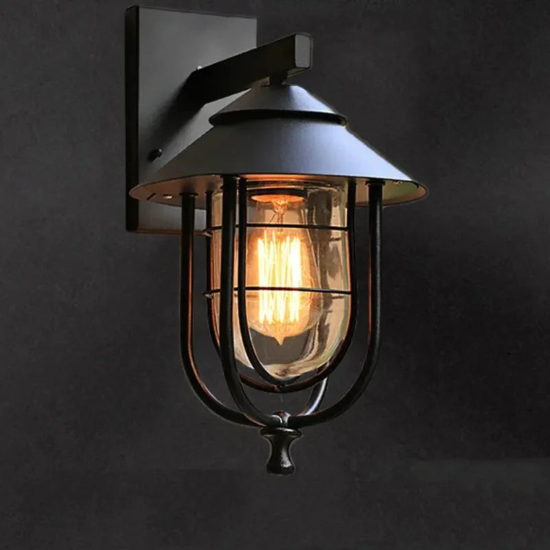 Cala Iron | Glass Outdoor Wall Light