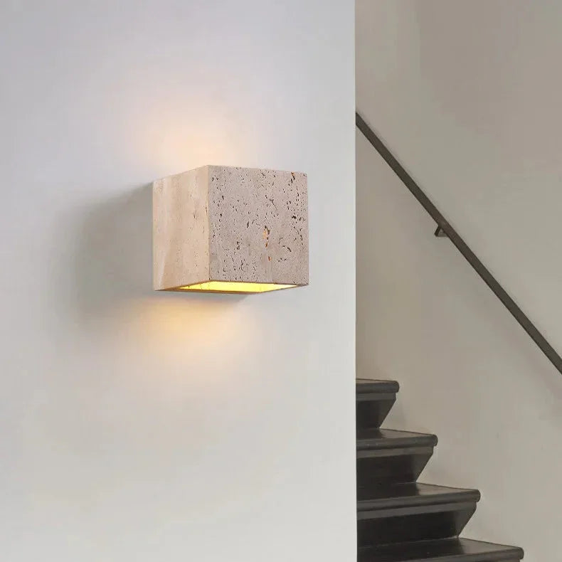 Sahar Travertine Outdoor Wall Lamp