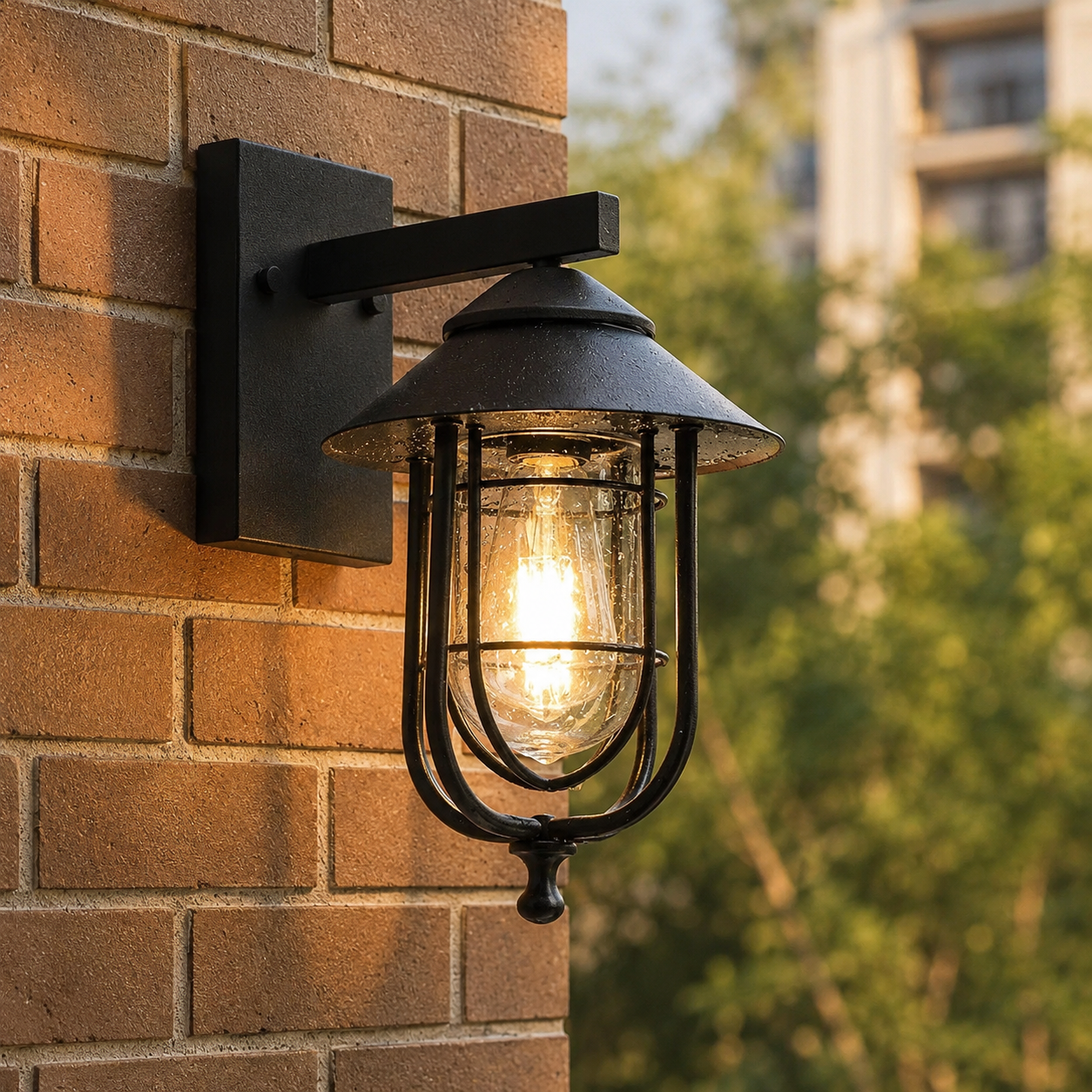 Cala Iron | Glass Outdoor Wall Light