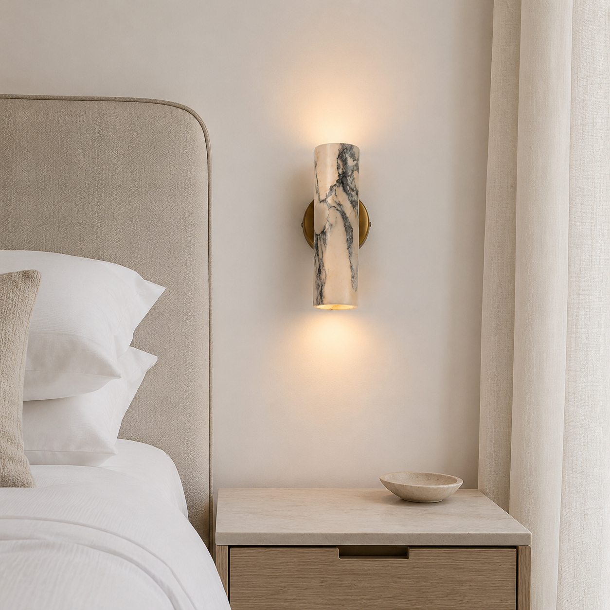 Kyst Nordic Up & Down Marble Wall Light