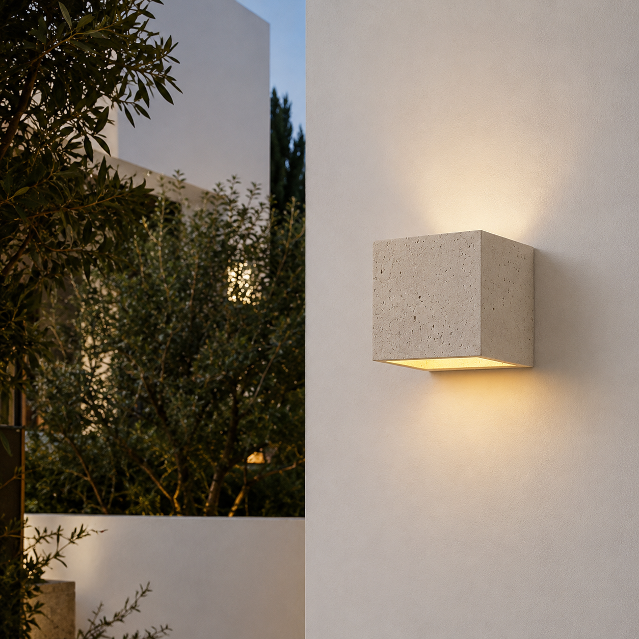 Teja Travertine Outdoor Wall Light